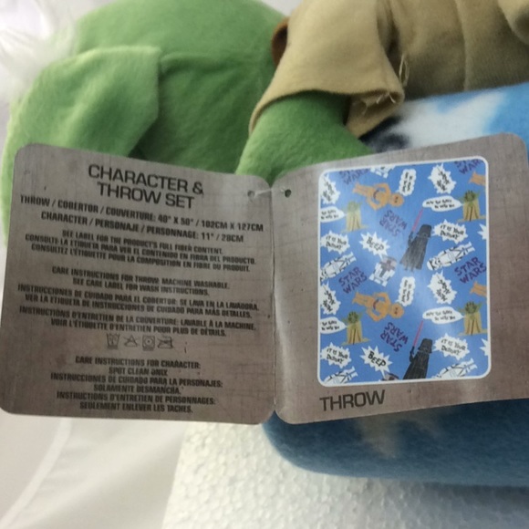 Disney Star Wars Yoda Stuffed Toy Blanket Set New - Picture 3 of 3